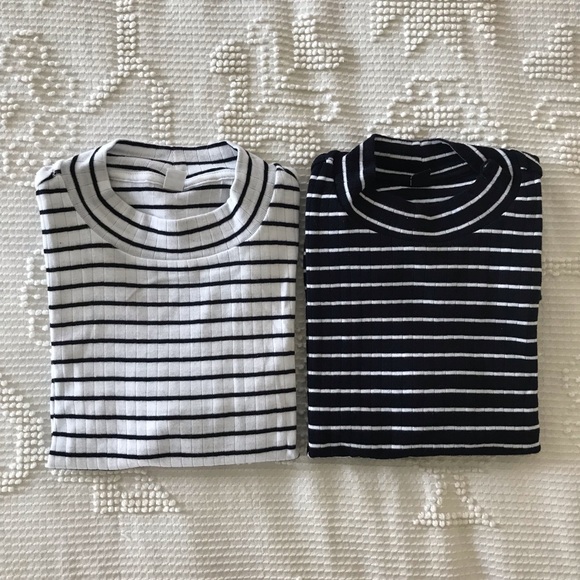Striped Ribbed Mock Neck Bundle - Picture 3 of 6